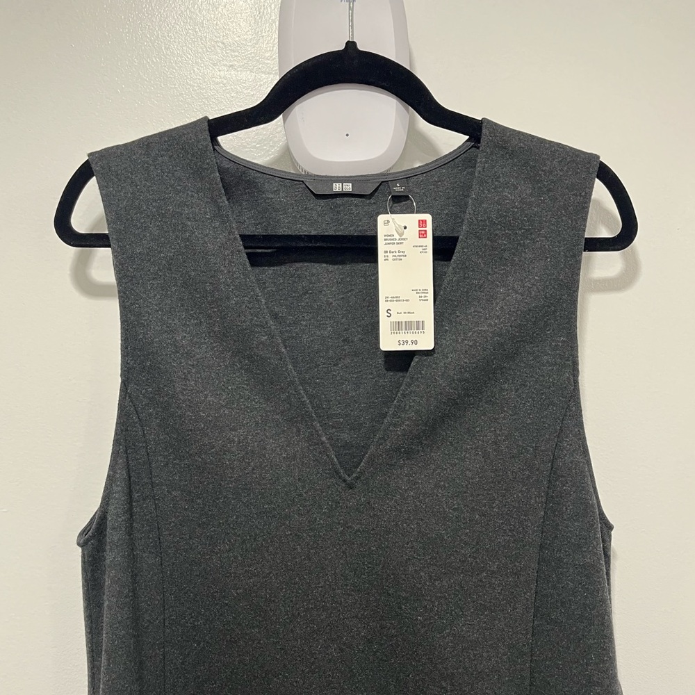 NWT Uniqlo Brushed Jersey Jumper Skirt in 08 Dark Gray - Picture 7 of 9